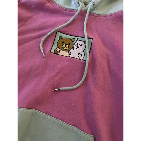 Teddy Fresh X Care Bears M Pink Long Sleeve Pullover Hoodie Rip N Dip Embroidery - Picture 3 of 8